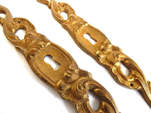UpperDutch:Hooks and Hardware,1 (ONE) Keyhole Cover, Large Antique Ornate Stamped  Keyhole Cover, Escutcheon, Brass Keyhole frame, Furniture Applique.