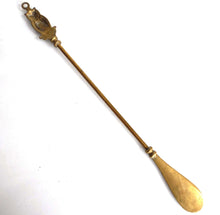UpperDutch:Home and Decor,Shoe Horn Owl Shoe Spoon. Antique 15 Inch brass shoe horn with Owl.