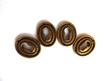 UpperDutch:Hooks and Hardware,1 (ONE) small Oval Keyhole cover, Antique brass escutcheon, key hole frame, plate.