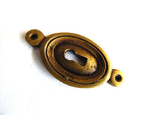 UpperDutch:Hooks and Hardware,1 (ONE) Oval Keyhole cover, Antique brass escutcheon, key hole frame, plate.