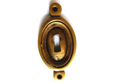 UpperDutch:Hooks and Hardware,1 (ONE) Oval Keyhole cover, Antique brass escutcheon, key hole frame, plate.