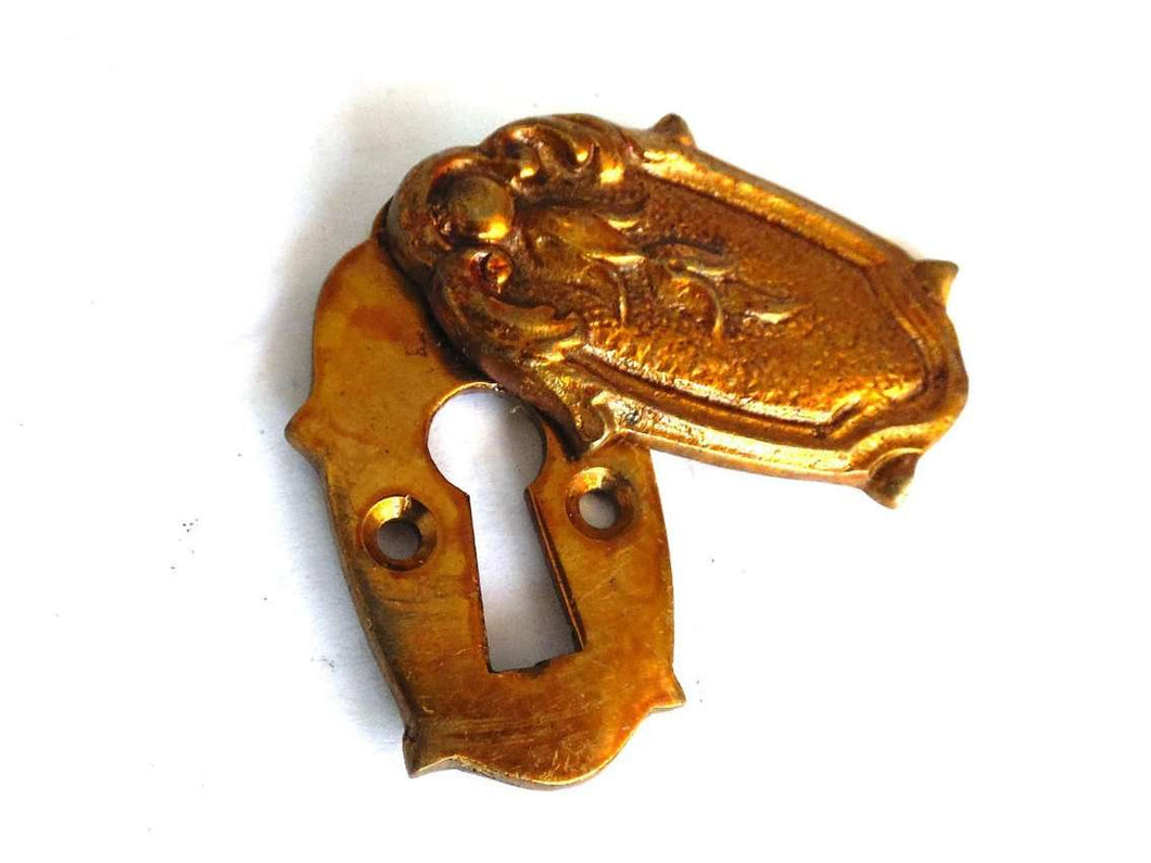 UpperDutch:Hooks and Hardware,Keyhole Cover - Solid Brass Keyhole plate - cover - escutcheon plate - swivel key hole frame,  Embellishments.