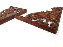 UpperDutch:Hooks and Hardware,Set of 2 Large Rusty Iron French Antique Brackets, Shelf Brackets, Store Decor, 19th Century, Salvage.