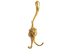 UpperDutch:Hooks and Hardware,Lion hook Solid Brass Lion Head Wall hook / Coat hooks. Decorative animal storage solution, coat hangers. Ornate wall fixtures.