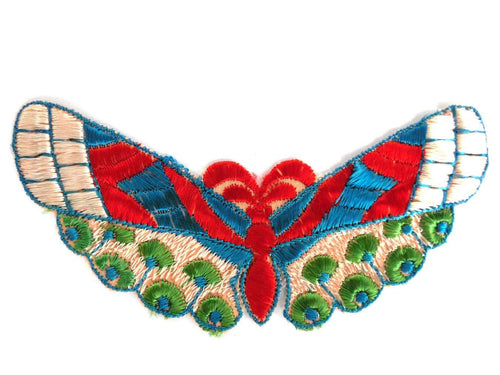 UpperDutch:Sewing Supplies,Butterfly applique, 1930s vintage embroidered applique. Vintage patch, sewing supply. antique Applique, Crazy quilt.