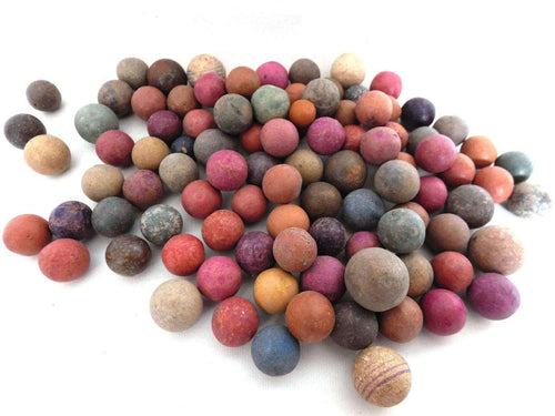 UpperDutch:Marbles,Marbles, Set of 100 Antique Clay Marbles, Antique marbles.