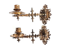 UpperDutch:Candelabras,Piano Sconses  Pair Antique Solid Brass Victorian Piano Candelabra  piano candle holder, candle wall sconce.