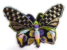 UpperDutch:Sewing Supplies,Butterfly applique, 1930s vintage embroidered applique. Vintage patch, sewing supply. Applique, Crazy quilt.