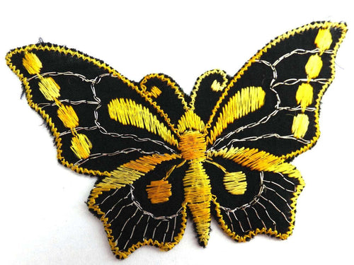UpperDutch:Sewing Supplies,Butterfly applique, 1930s vintage embroidered applique. Vintage patch, sewing supply. Applique, Crazy quilt.