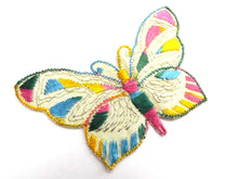 UpperDutch:Sewing Supplies,Butterfly applique, 1930s vintage embroidered applique. Vintage patch, sewing supply. Applique, Crazy quilt.