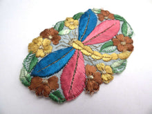 UpperDutch:Sewing Supplies,Dragonfly Applique, 1930s vintage embroidered dragonfly applique. Vintage patch, sewing supply. Applique, Crazy quilt.
