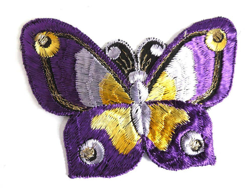 UpperDutch:Sewing Supplies,Applique, 1930s vintage embroidered butterfly applique. Vintage patch, sewing supply. Applique, Crazy quilt.