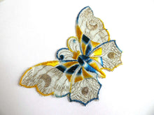 UpperDutch:Sewing Supplies,Butterfly Patch, 1930s vintage embroidered applique. Vintage patch, sewing supply. Applique, Crazy quilt.
