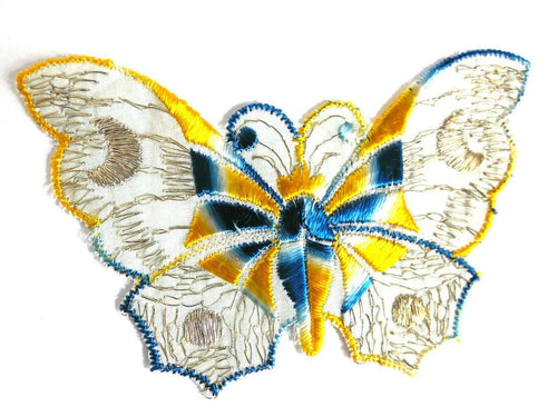 UpperDutch:Sewing Supplies,Butterfly Patch, 1930s vintage embroidered applique. Vintage patch, sewing supply. Applique, Crazy quilt.