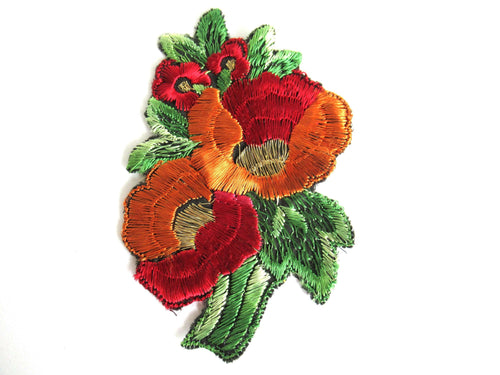 UpperDutch:Sewing Supplies,Flower applique 1930s vintage embroidered applique. Vintage floral patch, sewing supply.