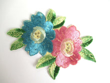 UpperDutch:Sewing Supplies,Flower applique, 1930s vintage embroidered applique. Antique applique, sewing supply.