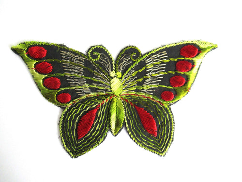 UpperDutch:Sewing Supplies,Butterfly applique, 1930s vintage embroidered applique. Vintage patch, sewing supply. Applique, Crazy quilt.