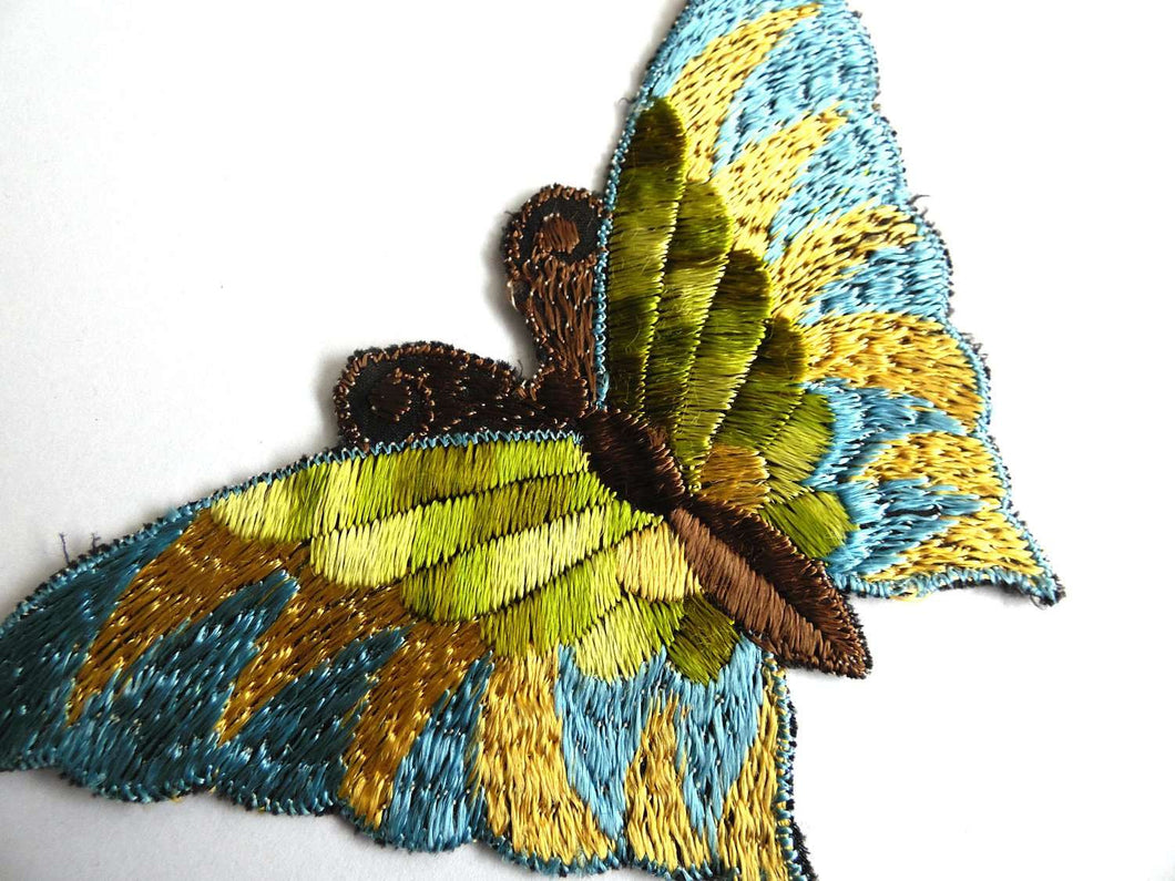 UpperDutch:Sewing Supplies,Authentic Antique Collectible Butterfly applique 1930s  embroidered applique. Vintage patch, Applique, Crazy quilt.