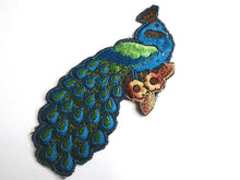 UpperDutch:Sewing Supplies,Peacock Applique 1930s Antique Embroidered Peacock applique, patch. Vintage bird patch, sewing supply.