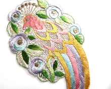 UpperDutch:Sewing Supplies,Bird of paradise, Antique Bird Applique, 1930s  Embroidered Bird applique, application, patch. Vintage patch, sewing supply.