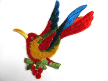 UpperDutch:Sewing Supplies,Hummingbird Applique, 1930s Vintage Embroidered Bird applique, patch. Vintage patch, sewing supply. Crazy Quilt.
