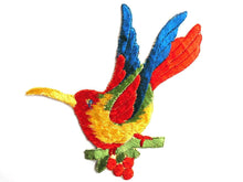 UpperDutch:Sewing Supplies,Hummingbird Applique, 1930s Vintage Embroidered Bird applique, patch. Vintage patch, sewing supply. Crazy Quilt.