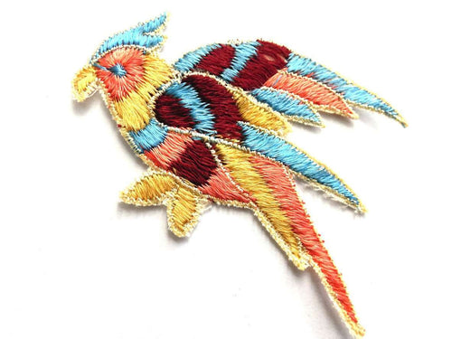 UpperDutch:Sewing Supplies,Bird Applique 1930s Vintage Embroidered Bird  applique, application, patch. Vintage patch, sewing supply.