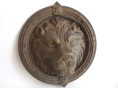 UpperDutch:Hooks and Hardware,Door Knocker Lion, Vintage Lion Door Knocker, Extremely large 9