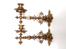 UpperDutch:Candelabras,Piano Sconses Set of 2 Massive Antique Solid Brass Victorian Piano Candelabra,  piano candle holder, Wall sconce.