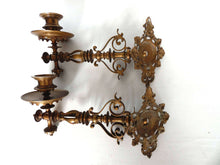 UpperDutch:Candelabras,Piano Sconses Set of 2 Massive Antique Solid Brass Victorian Piano Candelabra,  piano candle holder, Wall sconce.