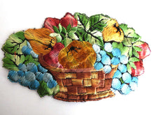 UpperDutch:Sewing Supplies,Fruit basket applique, 1930s vintage embroidered applique. Vintage patch, sewing supply.