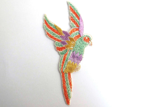 UpperDutch:Sewing Supplies,Antique Bird Applique 1930s Vintage Embroidered Bird  applique, application, patch.