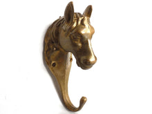 UpperDutch:Hooks and Hardware,1 (ONE) Horse Head Coat Hook, Horse, Solid Brass Horse Head Wall hook, Coat hooks, Hanger, equestrian.