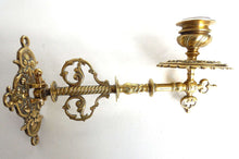 UpperDutch:Candelabras,Piano Sconces, Pair Vintage Solid Brass Victorian Piano Candle holders, Set piano candle holders, candle wall sconce.