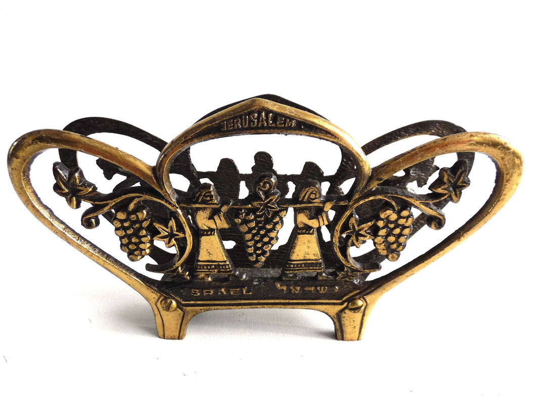 UpperDutch:Home and Decor,Solid Brass Napkin Holder made in Israel, Letter Holder, home decor.