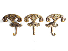 UpperDutch:,Set of 3 pcs Solid Brass Ornate Wall hook, Coat hook, Victorian Style hook made in Italy, Coat rack supply, storage supply.