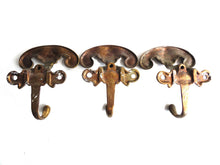 UpperDutch:Hooks and Hardware,Set of 3 pcs Solid Brass Ornate Wall hook, Coat hook, Victorian Style hook made in Italy, Coat rack supply, storage supply.