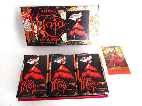UpperDutch:Home and Decor,Maja Myrurgia giftbox with 3 Soap bars Collectible Vintage Soap Maja