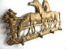 UpperDutch:Home and Decor,Stunning Equestrian Key Rack, Horses, Antique Brass key rack with Horses. Wall rack, Key Holder.