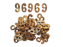 UpperDutch:Numbers,ONE Antique Six or Nine, Number 6 or 9, Authentic Shabby Brass Number Nine or Six. Room number / Table number