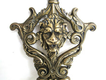 UpperDutch:Hooks and Hardware,Coat Hook, Vintage Antique Old Brass Wall Hook Lion Head Coat Hook, Victorian style.