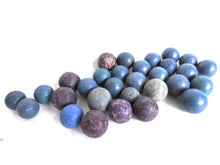 UpperDutch:Marbles,Marbles, Set of 30 Blue Antique Clay Marbles, Antique marbles.