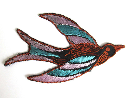 UpperDutch:Sewing Supplies,Antique Bird Applique, 1930s Vintage Embroidered Bird  applique, application, patch. Vintage patch, sewing supply.