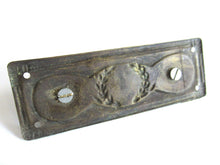 UpperDutch:Hooks and Hardware,1 (ONE) NOS Brass Antique Drawer Handle with laurel, Old cabinet pull escutcheon, hanging pull.