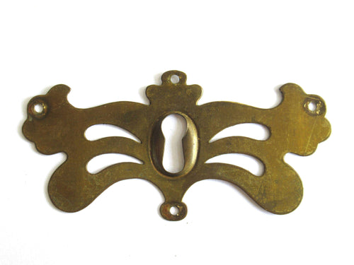 UpperDutch:Hooks and Hardware,Brass keyhole Escutcheon, Stamped Keyhole cover, plate.