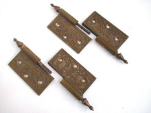 UpperDutch:,Set 2 pcs Authentic Antique Brass Hinges, Victorian ornate antique Hinges.