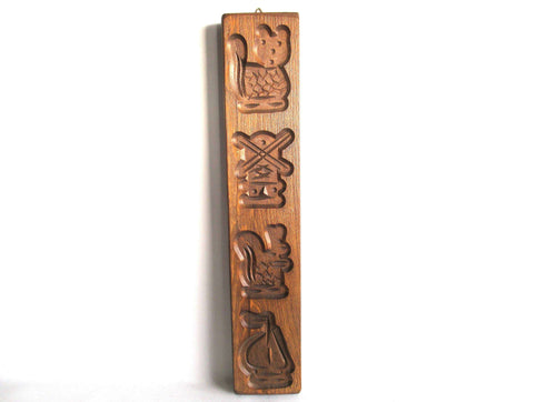 UpperDutch:,Springerle Wooden cookie mold, Dutch Folk Art Cookie Mold. Speculaas Mold, windmill, ship.