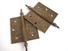 UpperDutch:,Set 2 pcs Authentic Antique Brass Hinges, Victorian ornate antique Hinges.