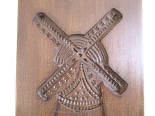UpperDutch:,Dutch Windmill wooden cookie mold. Hand carved antique wooden mold made in Holland. The Netherlands, springerle, spiced cookies.