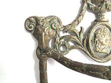 UpperDutch:,Rams head hardware. Drawer pull. Antique Brass Drawer Handle. Furniture Applique with Pull. Late 18th century restoration hardware